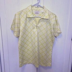 Pale and Bright Yellow Diamond Pattern Golf Shirt